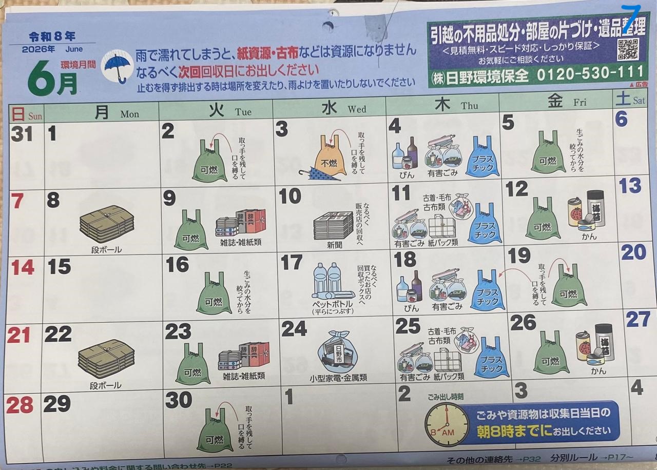 Pemilahan, Pengumpulan dan Pengangkutan Sampah di Salah Satu Area Kota Tokyo